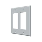 Solid Brass Double Rocker Switchplate in Brushed Chrome