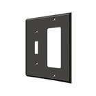 Solid Brass Single Toggle/Single Rocker Combination Switchplate in Oil Rubbed Bronze