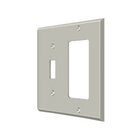 Solid Brass Single Toggle/Single Rocker Combination Switchplate in Brushed Nickel