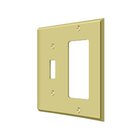 Solid Brass Single Toggle/Single Rocker Combination Switchplate in Polished Brass