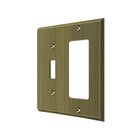 Solid Brass Single Toggle/Single Rocker Combination Switchplate in Antique Brass