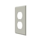 Solid Brass Single Duplex Outlet Switchplate in Brushed Nickel