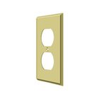 Solid Brass Single Duplex Outlet Switchplate in Polished Brass