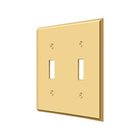 Solid Brass Double Toggle Switchplate in PVD Brass
