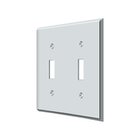 Solid Brass Double Toggle Switchplate in Polished Chrome