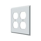 Solid Brass Double Duplex Outlet Switchplate in Polished Chrome