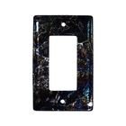 Single Rocker Glass Switchplate in Fractures Black