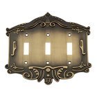 Triple Toggle Switchplate in Antique Brass