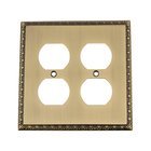 Double Duplex Switchplate in Antique Brass