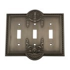 Triple Toggle Switchplate in Antique Pewter