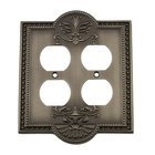 Double Duplex Switchplate in Antique Pewter