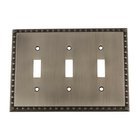 Triple Toggle Switchplate in Antique Pewter