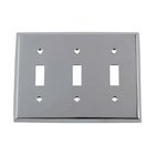 Triple Toggle Switchplate in Bright Chrome