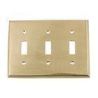 Triple Toggle Switchplate in Polished Brass