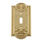 Single Toggle Switchplate in Unlacquered Brass