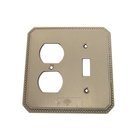 Beaded Combination Switchplate in Satin Nickel Lacquered