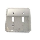 Beaded Double Toggle Switchplate in Polished Chrome