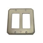 Beaded Double Rocker Cutout Switchplate in Satin Nickel Lacquered