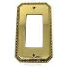 Beaded Single Rocker Cutout Switchplate in Polished Brass Lacquered