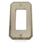 Beaded Single Rocker Cutout Switchplate in Satin Nickel Lacquered