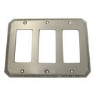 Beaded Triple Rocker Cutout Switchplate in Satin Nickel Lacquered