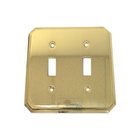 Traditional Double Toggle Switchplate in Polished Brass Lacquered
