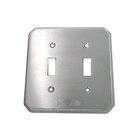Traditional Double Toggle Switchplate in Satin Chrome