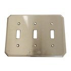 Traditional Triple Toggle Switchplate in Satin Nickel Lacquered