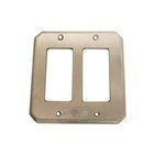 Traditional Double Rocker Cutout Switchplate in Satin Nickel Lacquered