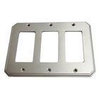 Traditional Triple Rocker Cutout Switchplate in Satin Nickel Lacquered