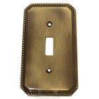 Beaded Single Toggle Switchplate in Shaded Bronze Lacquered