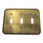 Beaded Triple Toggle Switchplate in Shaded Bronze Lacquered