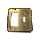 Beaded Single Toggle with Single Rocker Cutout Switchplate in Shaded Bronze Lacquered