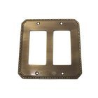 Beaded Double Rocker Cutout Switchplate in Shaded Bronze Lacquered