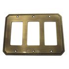 Beaded Triple Rocker Cutout Switchplate in Shaded Bronze Lacquered