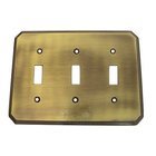 Traditional Triple Toggle Switchplate in Shaded Bronze Lacquered