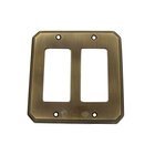 Traditional Double Rocker Cutout Switchplate in Shaded Bronze Lacquered
