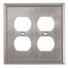 Contemporary Double Duplex Outlet in Brushed Nickel