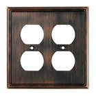 Contemporary Double Duplex Outlet in Brushed Oil Rubbed Bronze