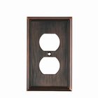Contemporary Single Duplex Outlet in Brushed Oil Rubbed Bronze