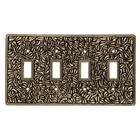 Quadruple Toggle Switchplate in Antique Gold
