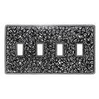 Quadruple Toggle Switchplate in Antique Nickel