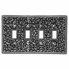 Quadruple Toggle Switchplate in Antique Silver