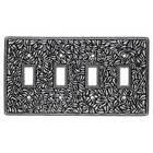 Quadruple Toggle Switchplate in Vintage Pewter
