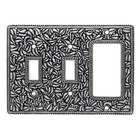 Double Toggle / Single GFI (Rocker) in Vintage Pewter