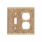 Single Toggle Single Outlet Combo Jumbo Switchplate in Polished Gold