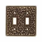 Double Toggle Jumbo Switchplate in Antique Brass