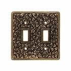 Double Toggle Jumbo Switchplate in Antique Gold
