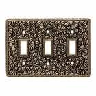 Triple Toggle Jumbo Switchplate in Antique Gold