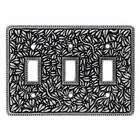 Triple Toggle Jumbo Switchplate in Antique Nickel